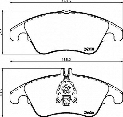 HELLA PAGID 8db355012621 -  Комплект тормозных колодок, дисковый тормоз